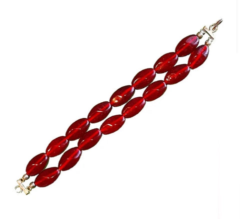 Red Stone Beaded Bracelet