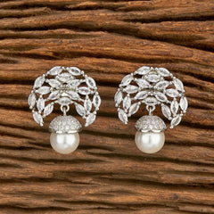 American diamond and Pearl drop earrings