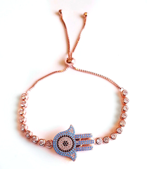 Evil eye adjustable bracelet