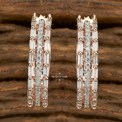 American Diamond Hoop Earrings