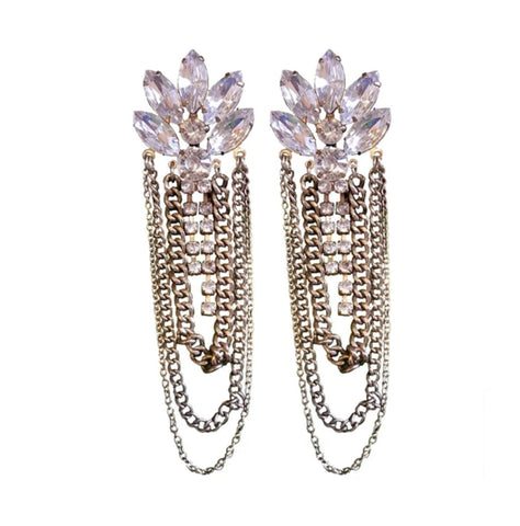 Crystal and chain Dangler Earrings Online