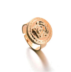 Adjustable Gold Face Ring