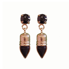 Small Black and Gold Earrings