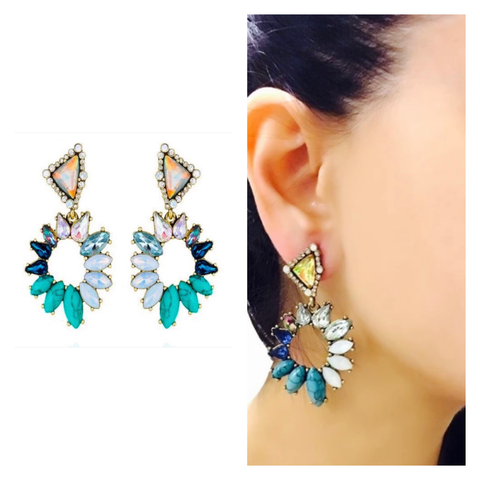 Blue Stone Dangler Earrings