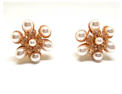 Rose Gold Pearl studs 