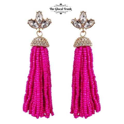https://www.theglocaltrunk.com/products/lady-beaded-tassel-and-crystal-earrings-hot-pink