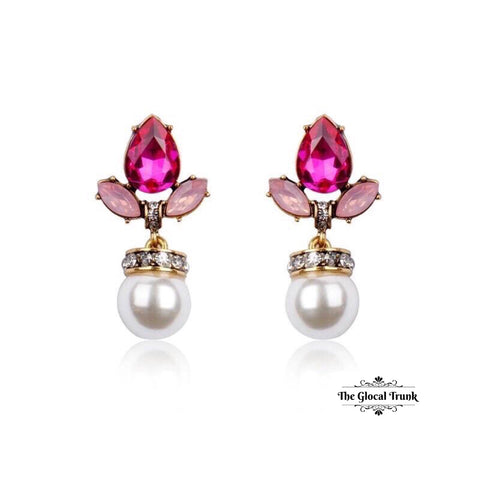 https://www.theglocaltrunk.com/products/anastasia-pearl-drop-crystal-stud-earring-pink