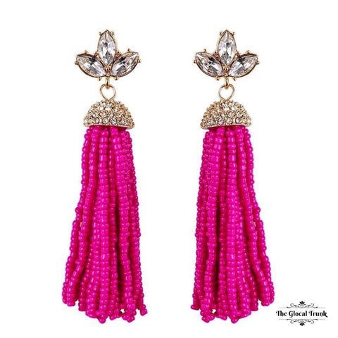 https://www.theglocaltrunk.com/products/lady-beaded-tassel-and-crystal-earrings-hot-pink