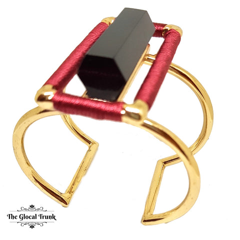 https://www.theglocaltrunk.com/products/stark-red-silk-and-stone-hollow-stiff-cuff