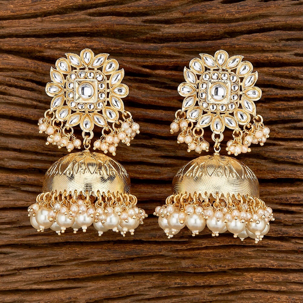 Seerat Kundan & Pearl Big Jhumka Earrings – The Glocal Trunk