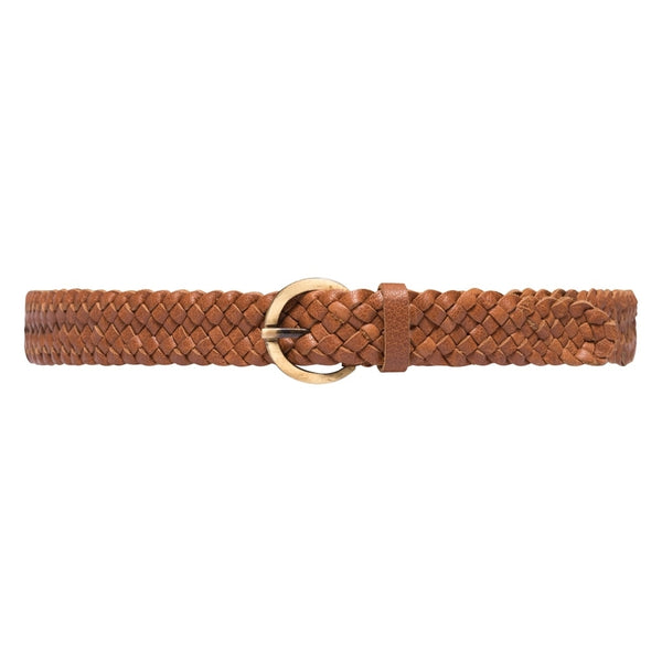 – leather DEPECHE braided / belt 15660 Beautiful - Cognac/Gold