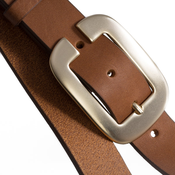 Beautiful braided leather belt / 15660 - Cognac/Gold – DEPECHE