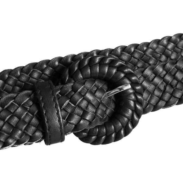 BRAIDED LEATHER BELT BLACK – hobby·ism