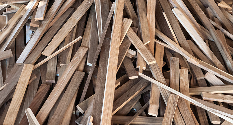 waste wood from sustainable furniture manufacture