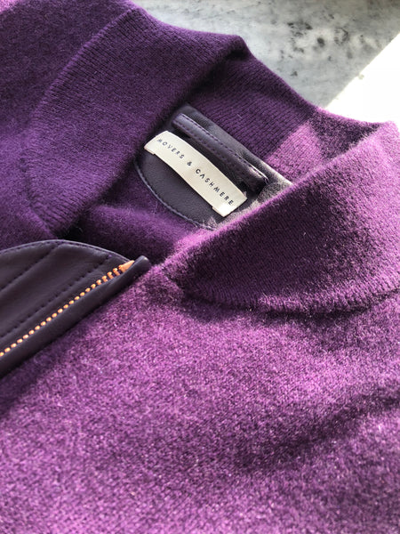 Movers & Cashmere - Aarhus Cashmere-Leather Bomber Jacket - Violet Purple