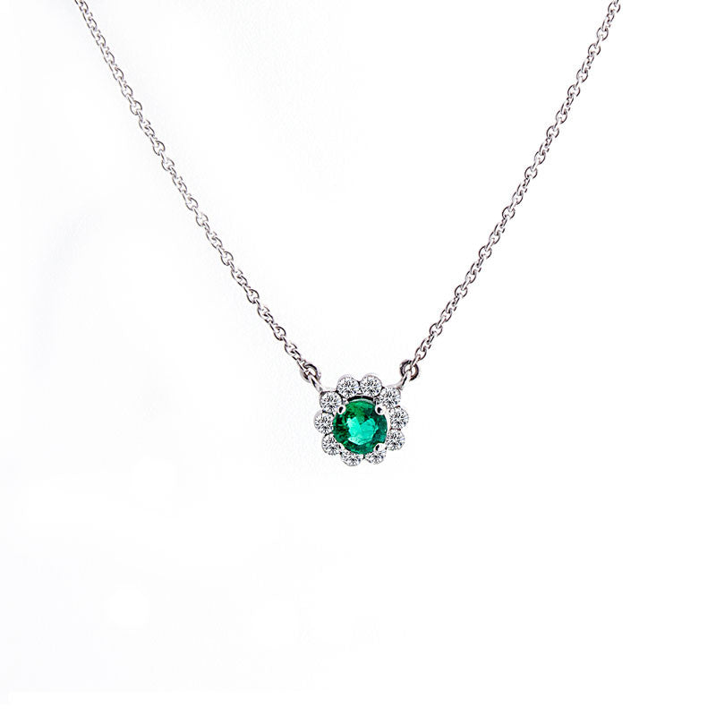 Varenna Jewel Invisible Set Diamond Halo Necklace – Fey & CO.