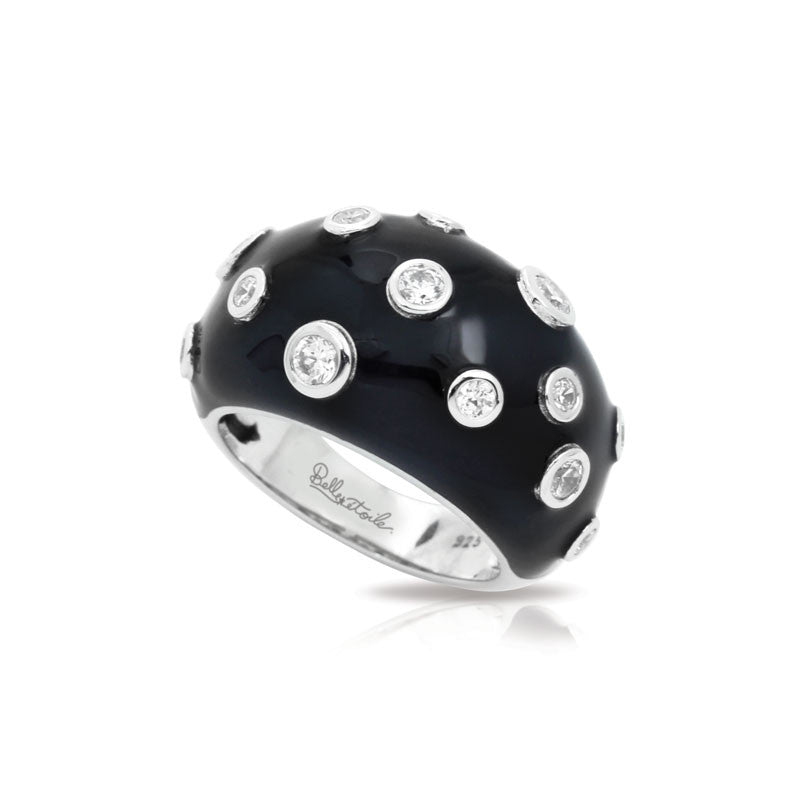 Enamel Stone Dome Ring - White