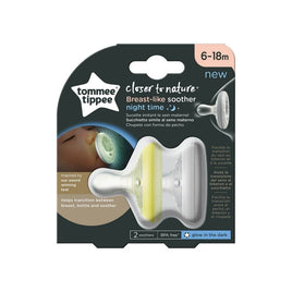 Tommee Tippee Breast-Like Night Soother 6-18M 2Pack