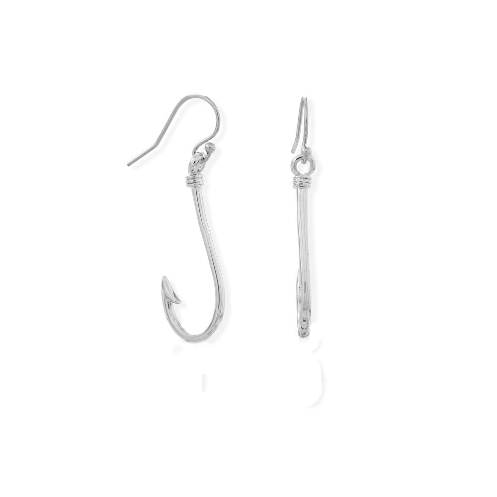 Pearl & Bullet Earrings, Sterling Silver Fishhook Earwires