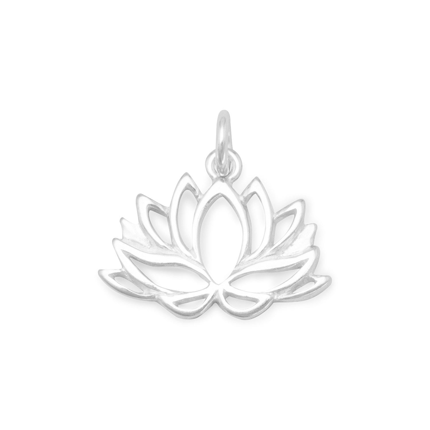 Lotus Flower Charm - Wholesale Silver 