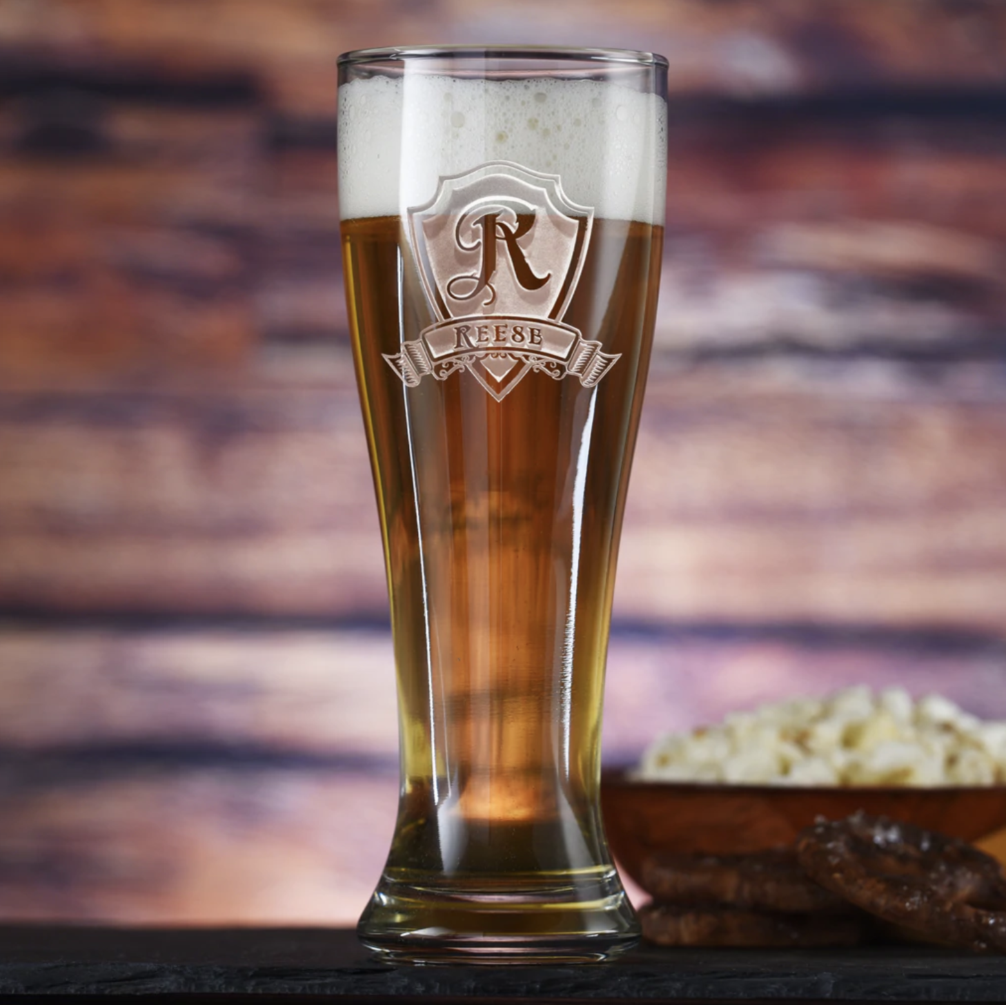 Custom Engraved Beer Can Glass, Groomsmen Beer Glass