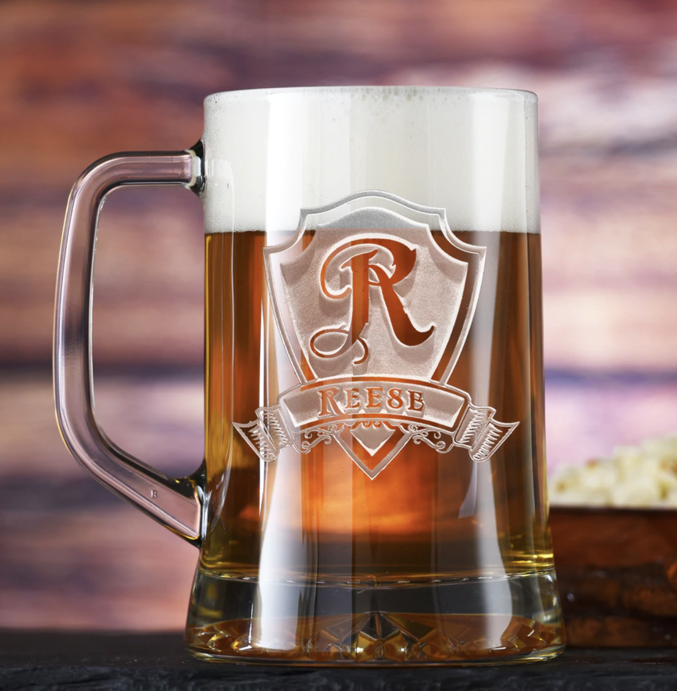Custom Sand Carved Beer Can Shaped Glass, Birthday, Mothers Day