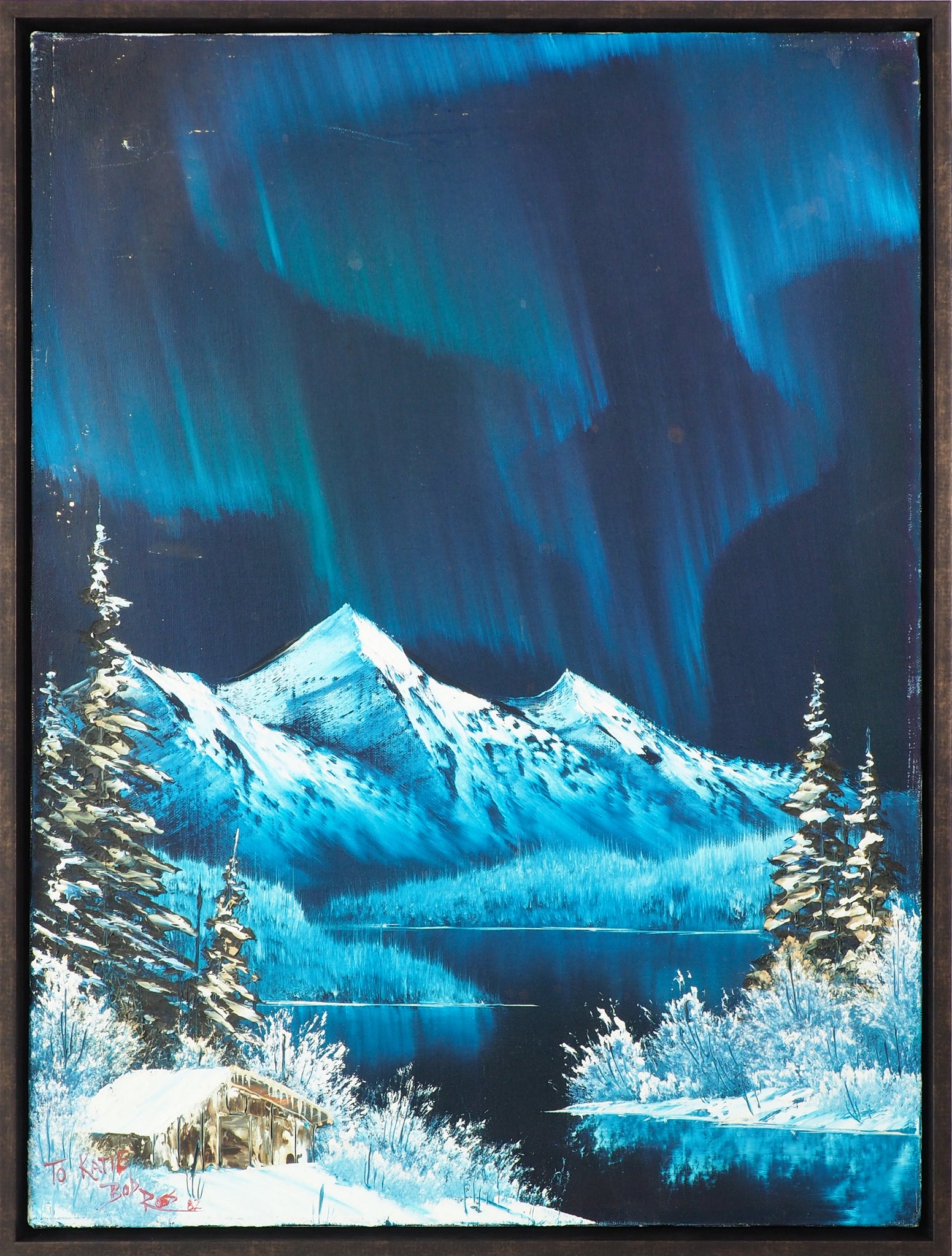Bob Ross Signed Original Northern Lights Painting Modernartifact