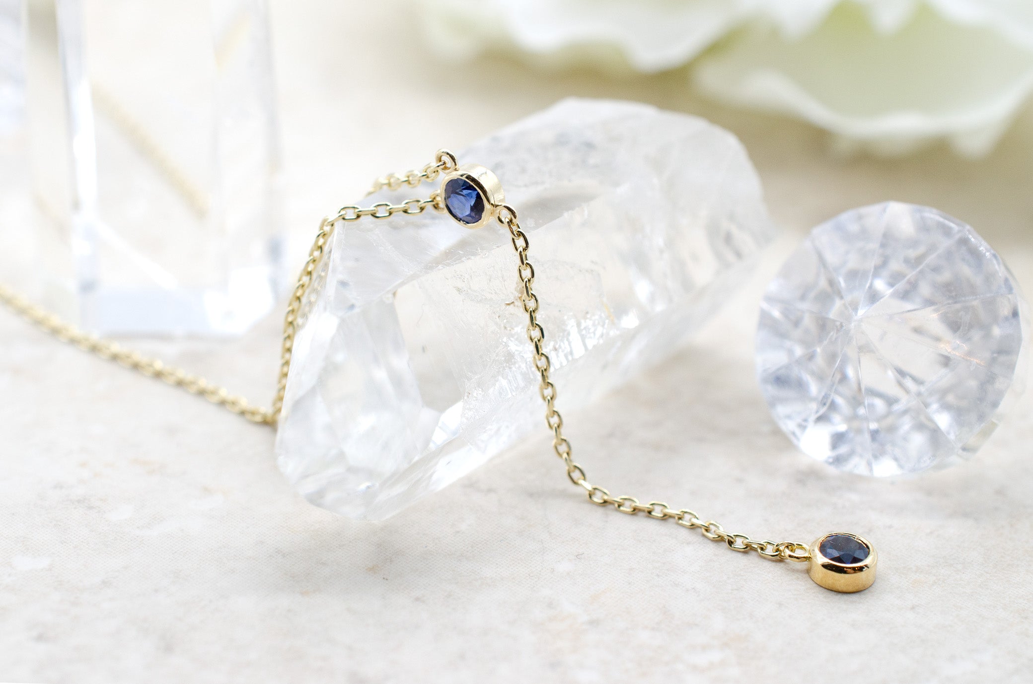 Sapphire Y Necklace