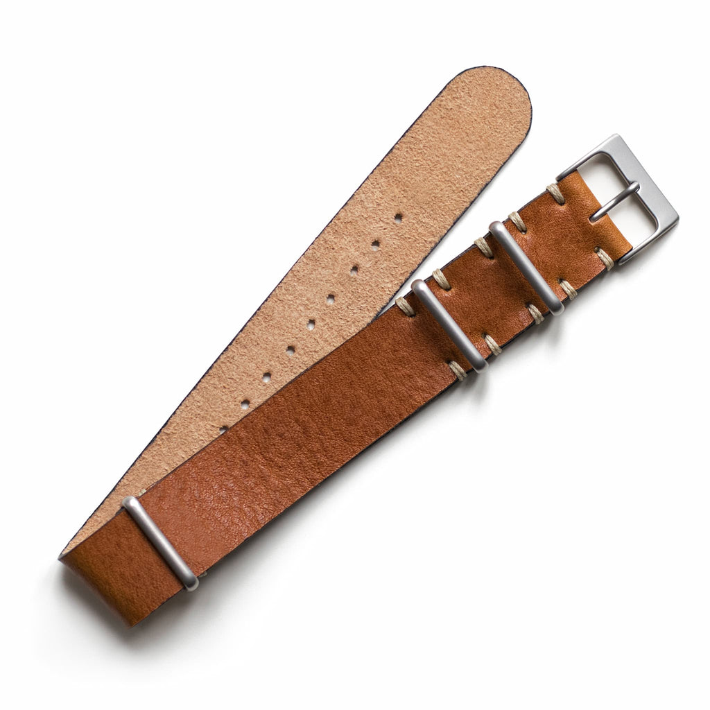 Caramel Leather NATO Watch Strap – Two Stitch Straps