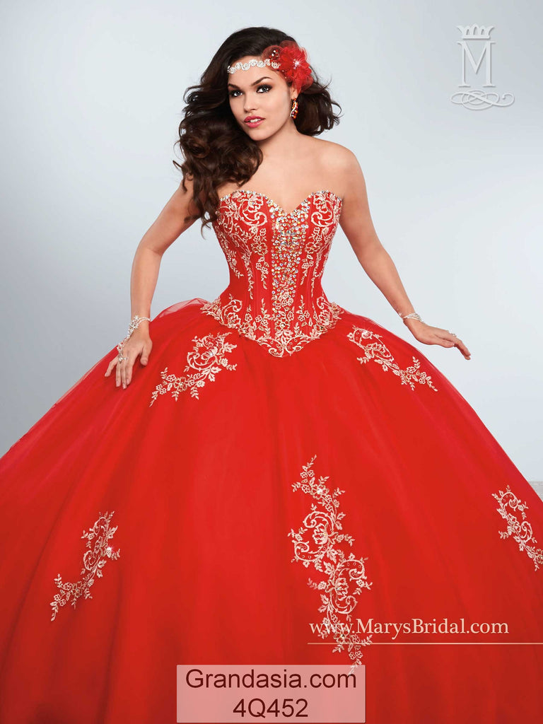 bright red quinceanera dresses