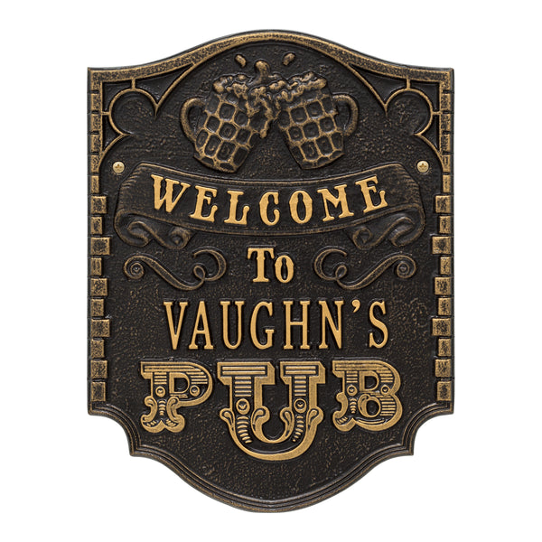 Personalized Pub Home Bar Cast Aluminum Sign (Seven Colors) Metal Signs - The Beer Lodge