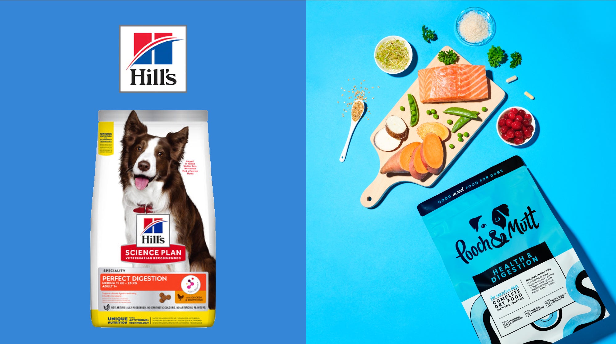Hills science plan prefect digestion adult vs Pooch & mutt health and digestion dry food