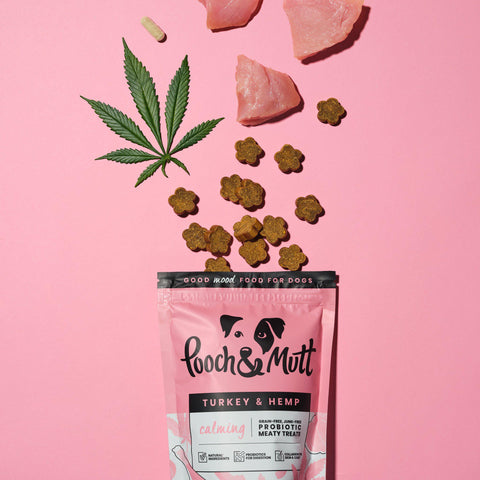Probiotic meaty treats for calming and anxious dogs