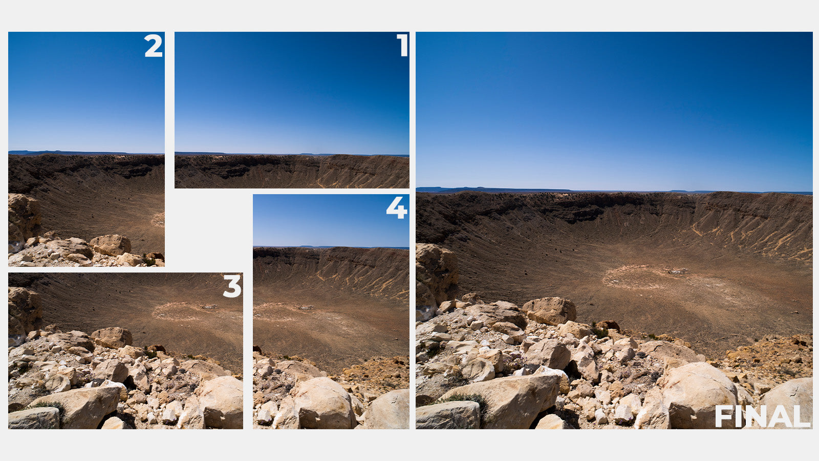 comparison of individual images vs stitched image from vertex