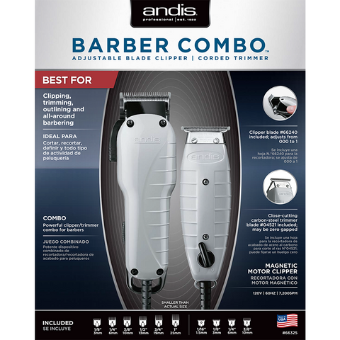 andis 66325 barber combo clipper & trimmer kit