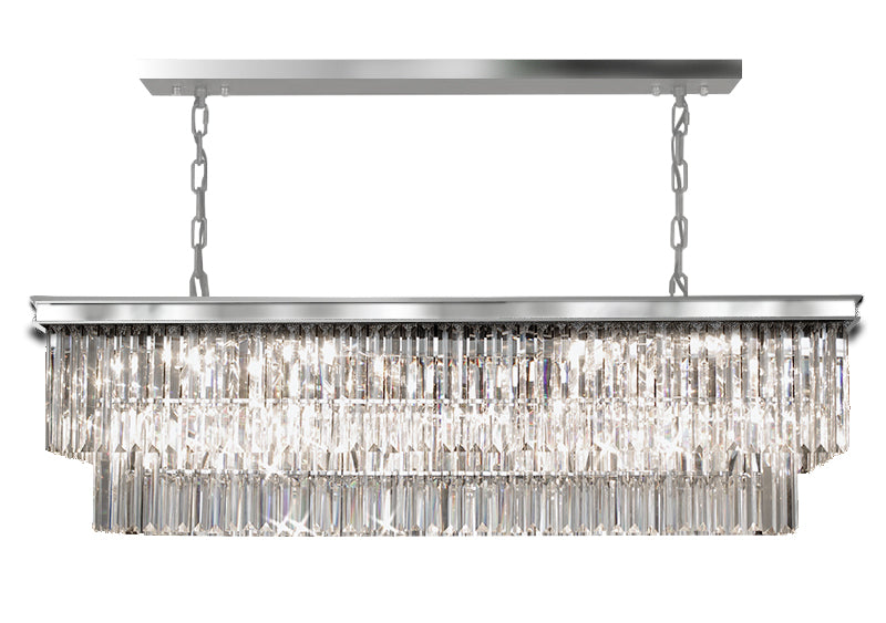 chrome rectangular chandelier