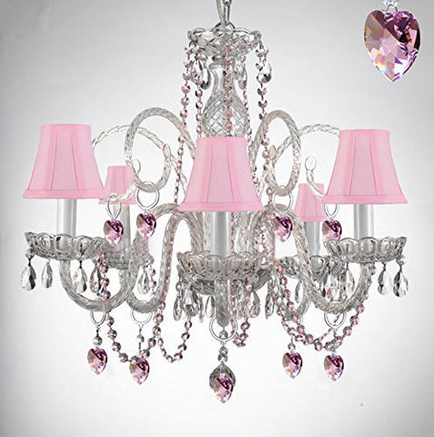 pink shade chandelier