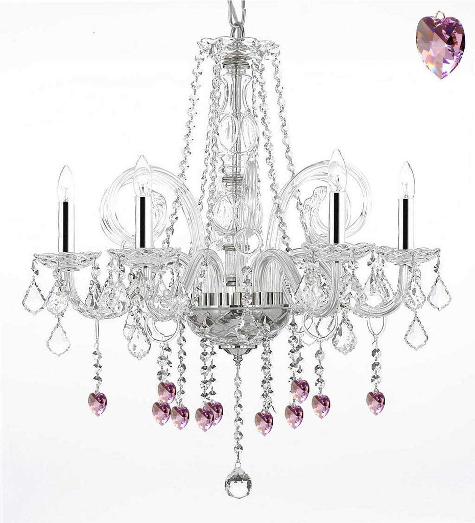 pink crystal chandelier