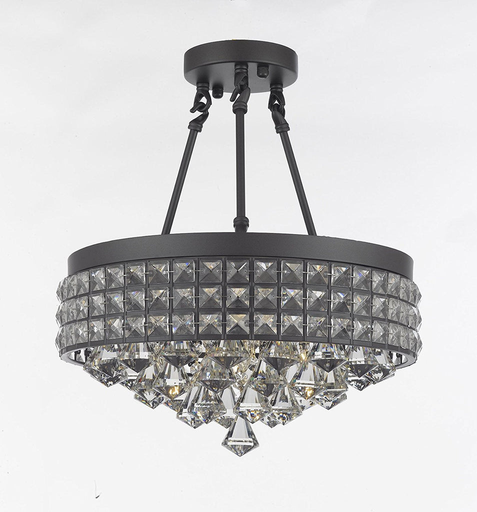 shaded tiered semi flush mount