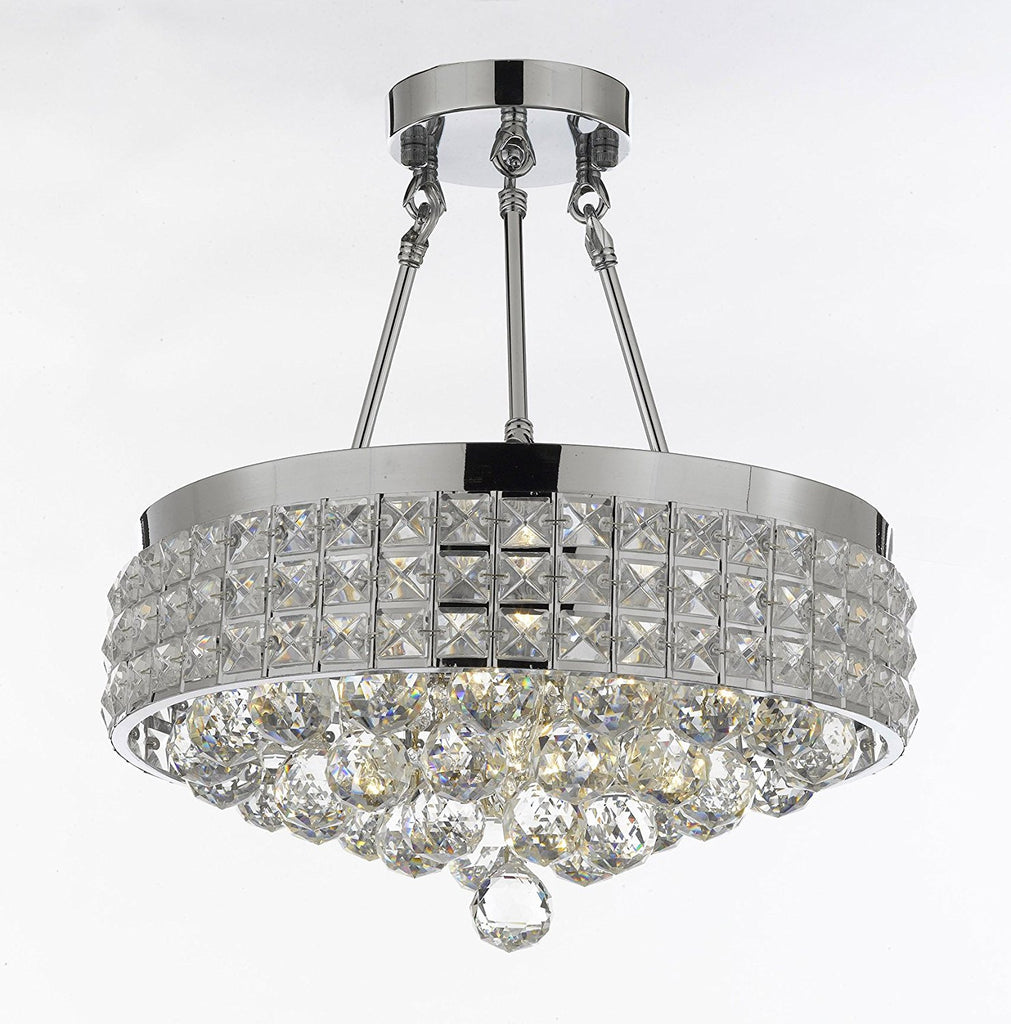 Semi Flush Mount French Empire Crystal Ball Chandelier Chandeliers Lig