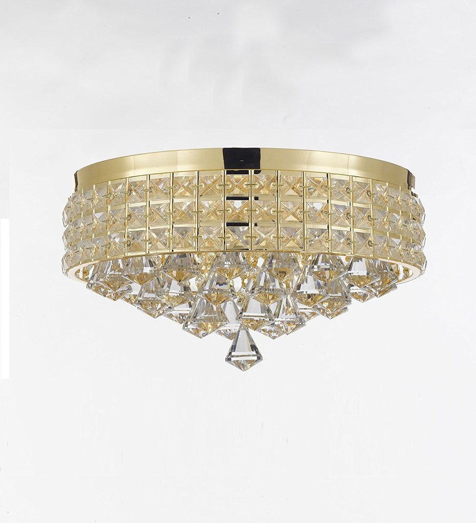 modern flush mount crystal chandelier