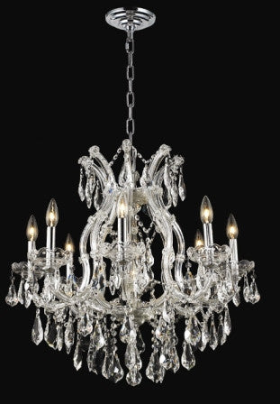 C121-2801D26C By Regency Lighting-Maria Theresa Collection Chrome Finish 9 Lights Chandelier