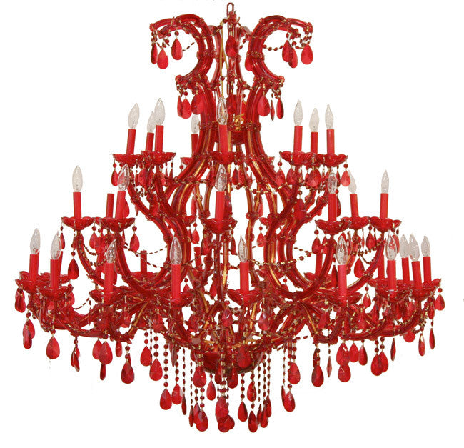 red crystal chandeliers