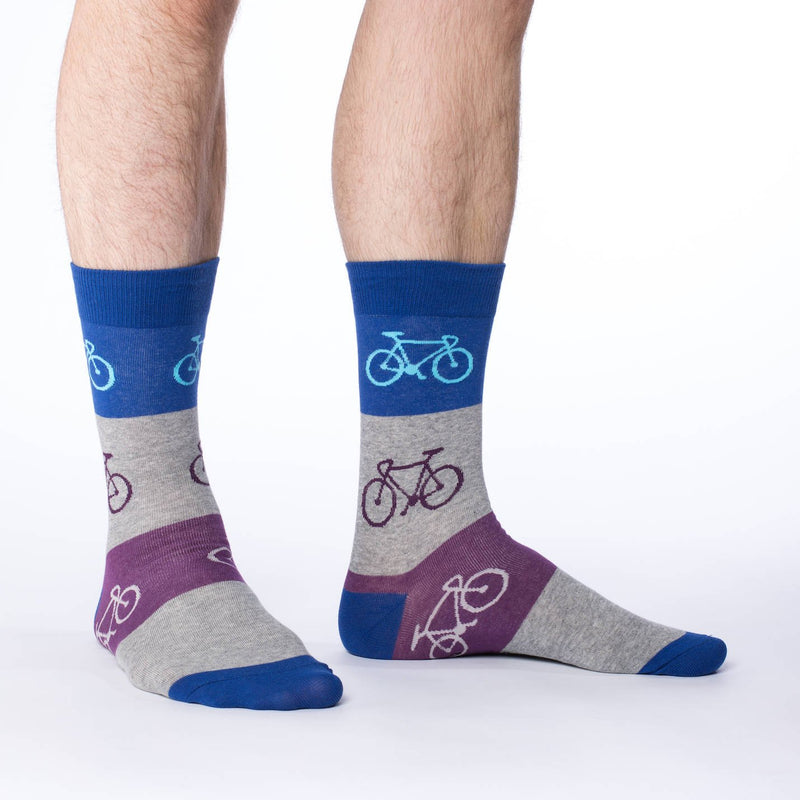 Men's Blue & Grey Checkered Bicycle Socks – Good Luck Sock