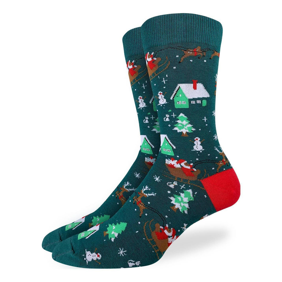 Men's Santa on a Sled Socks – Good Luck Sock