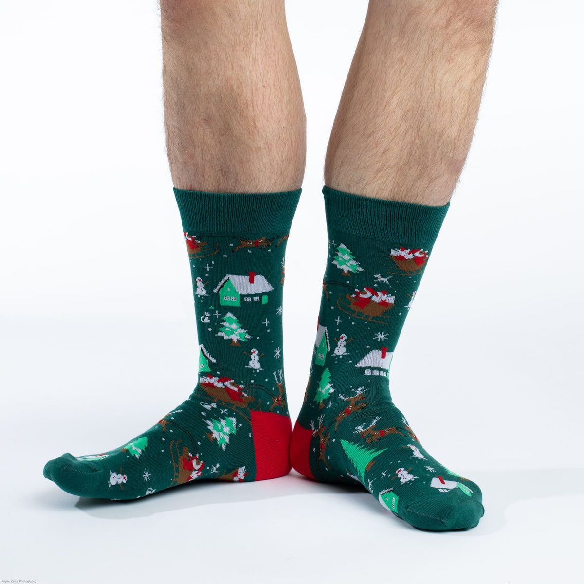 Men's Santa on a Sled Socks – Good Luck Sock