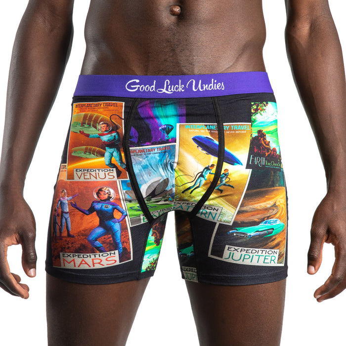 Good Luck Undies Rocket Launch Boxer Brief Underwear No Chafe Anti Roll  Band MD