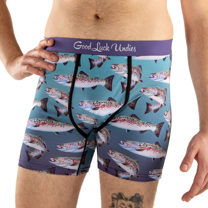 Male Cool Fishing Just Fish It Underwear Fisherman Boxer Briefs Soft Shorts Panties  Underpants