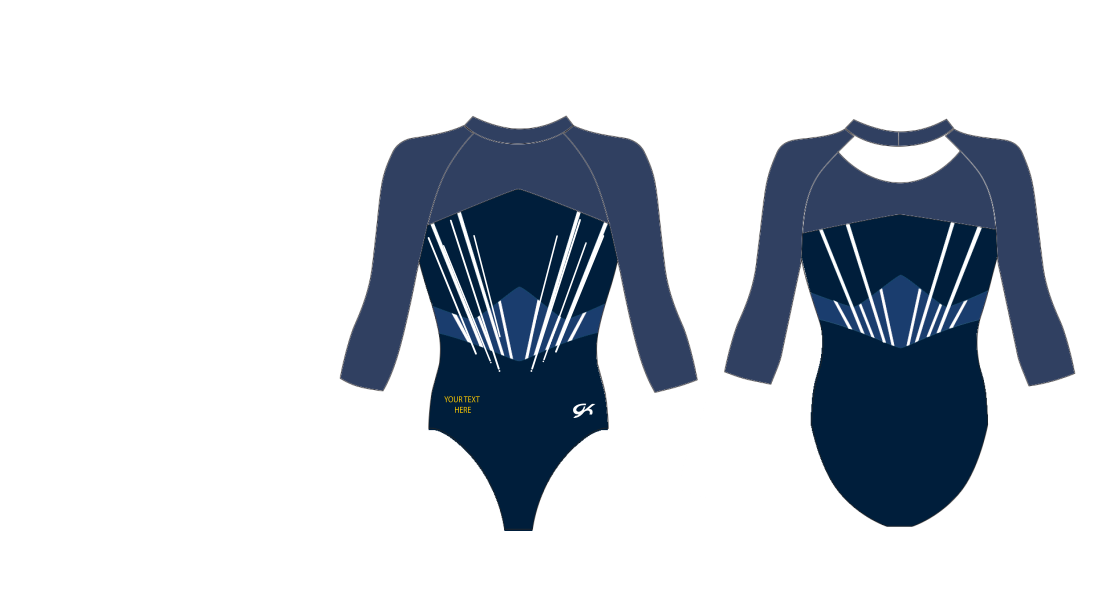 Navy Dream 3/4 Sleeve Leotard - Competition Leos