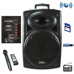 beFree Sound 12 Inch Bluetooth Powered Portable PA Speaker